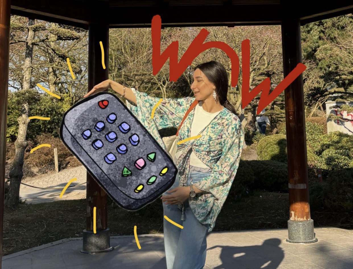 Sara with remote